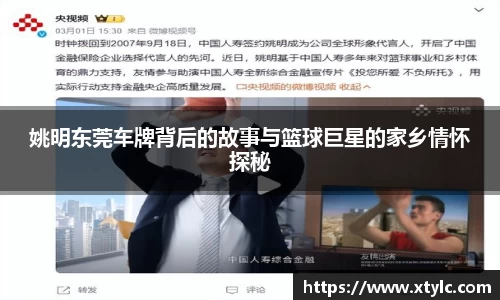 姚明东莞车牌背后的故事与篮球巨星的家乡情怀探秘
